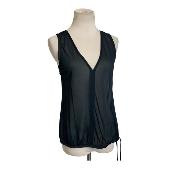 Versace black v neck sleeveless sheer blouse size 44 -US 8 - Picture 1 of 10